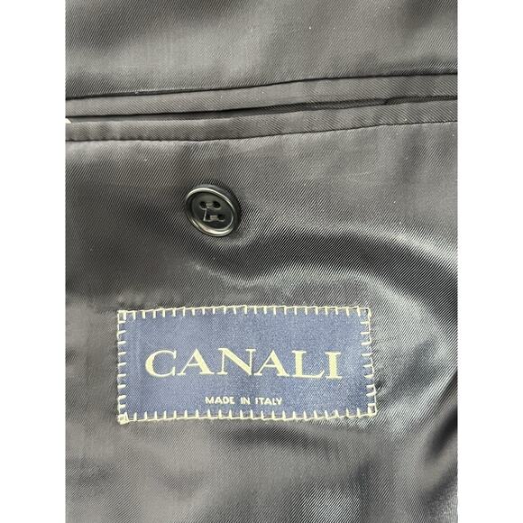 Canali Blazer Mens 40R US 50R EU Navy Double Vented Wool Jacket Sport Coat - Picture 12 of 13